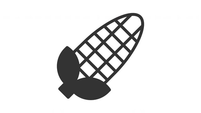animated corn icon. Perfect for food, allergy, allergen, health, egg, fish, peanut, nutrition, drink, gluten, seafood, allergic, reaction, disease, allergens, ingredient, medicine and immune