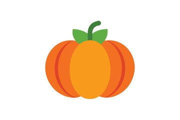 Obraz premium Pumpkin Vegetable Icon Vector Illustration On White