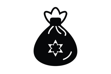 christmas treat bag vector icon