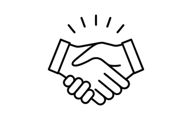 Line art illustration of a handshake symbolizing agreement partnership or deal perfect for business cooperation and success related designs with a clean and modern aesthetic