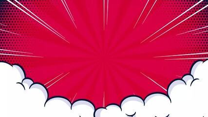 Expression balloon pop art style 4k video Animation | 4k animated radial rays and dots pattern | Motion graphics and digital composition | Vintage pop art background | Comic background animation  - Powered by Adobe