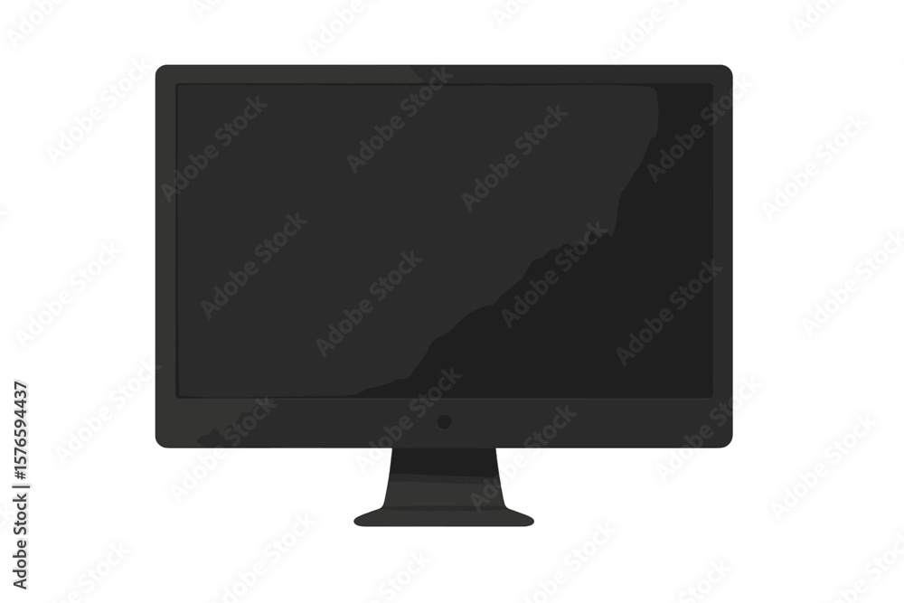 Fototapete Modern realistic black computer monitor with empty screen isolated. Vector mockup for web design, business presentation or portfolio. Technology desktop device front view.