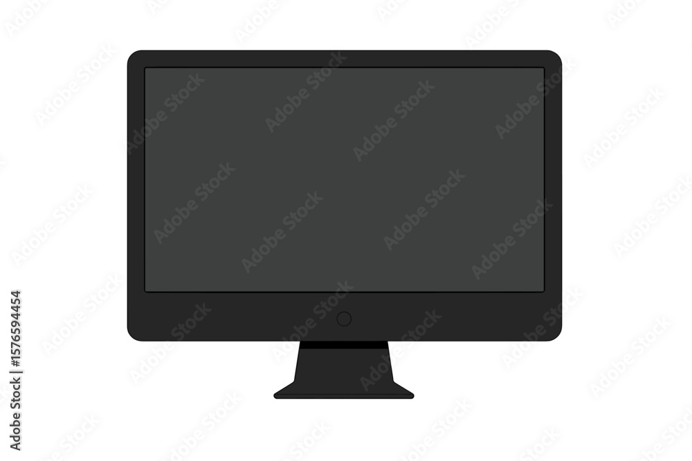 Fototapete modern computer monitor with blank empty screen, front view. isolated black pc display mockup. vecto