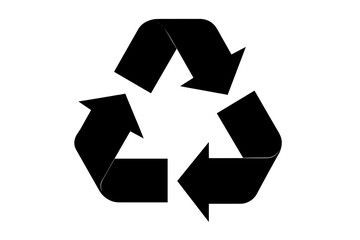 Black recycle icon. Recycling symbol with three arrows. Eco friendly vector sign for waste management. Environment conservation and sustainability concept. Reusable loop logo.
