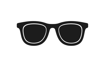 Fototapeta premium Sunglasses Icon Vector Illustration. Modern Eyewear Symbol. Black Silhouette Sunglasses Isolated. Fashion Accessory. Summer Style. Transparent Background. Minimalist Design. Cool Shades Concept.