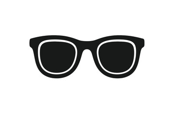 Fototapeta premium Sunglasses Icon Vector. Black Retro Eyewear Silhouette. Classic Fashion Glasses Symbol. Cool Summer Accessory. Isolated Transparent PNG. Hipster Style. Modern Unisex Design. Minimalist Illustration.