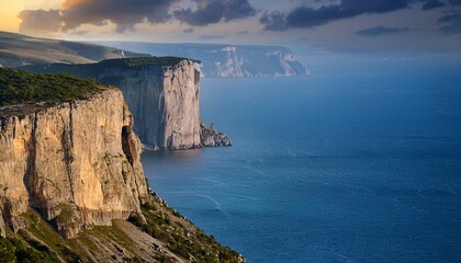 exhibits allure of an isolated precipice unveiling its austere and tranquil aura evoking a profound seclusion and eternal solitariness of distant cliffs