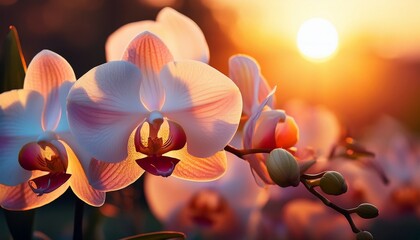 radiant orchid blooms captivating beauty of nature and the softness of delicate petals in warm light conditions scenery