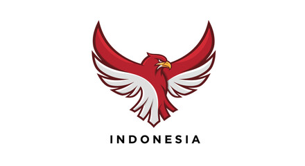 Obraz premium garuda Bird Logo Vector Symbol a Flag indonesia