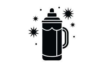 festive thermos vector icon