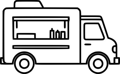 Fototapeta premium Food truck outline icon vector 