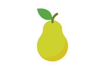 Pear Fruit Icon Vector Flat Cartoon On White