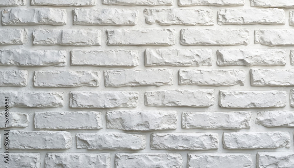 Poster white brick wall with rectangular gray border in foreground. grid-like pattern of uniform size and s
