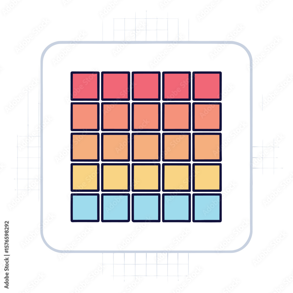 Poster array of colorful squares: a collection of vibrantly colored squares arranged in a grid. this graphi