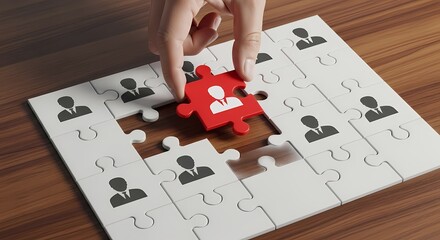 Teamwork Puzzle Leadership Concept Illustration