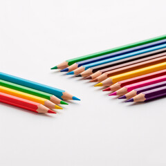Fototapeta premium Colored pencils isolated on a white background. Studio shot.