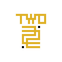 outline letter TWO number 22 logo
