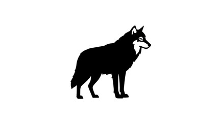 Majestic Black Wolf Silhouette