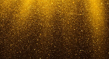 Golden Sparkle Abstract Background with Light Rays and Floating Particles