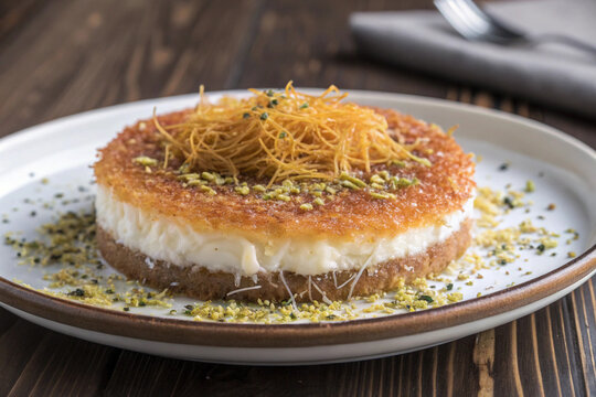 a dessert plate with sweet kanafeh