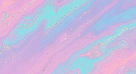 Fototapeta premium Pastel Swirls of Pink, Blue, and Silver Glitter Texture Background