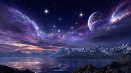 All planets lining up in the astral sky