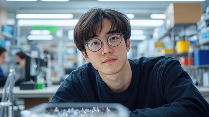 Young scientist portrait in laboratory