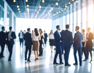 Blurred business people networking