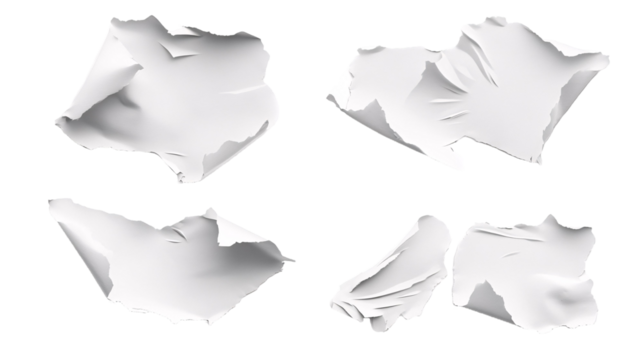 Torn Paper for Art and Crafting Projects - Isolated on White Background