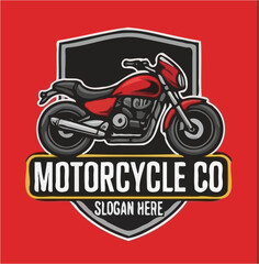  bold retro-style motorcycle logos, each in a badge design, perfect for biker brands or garages.
