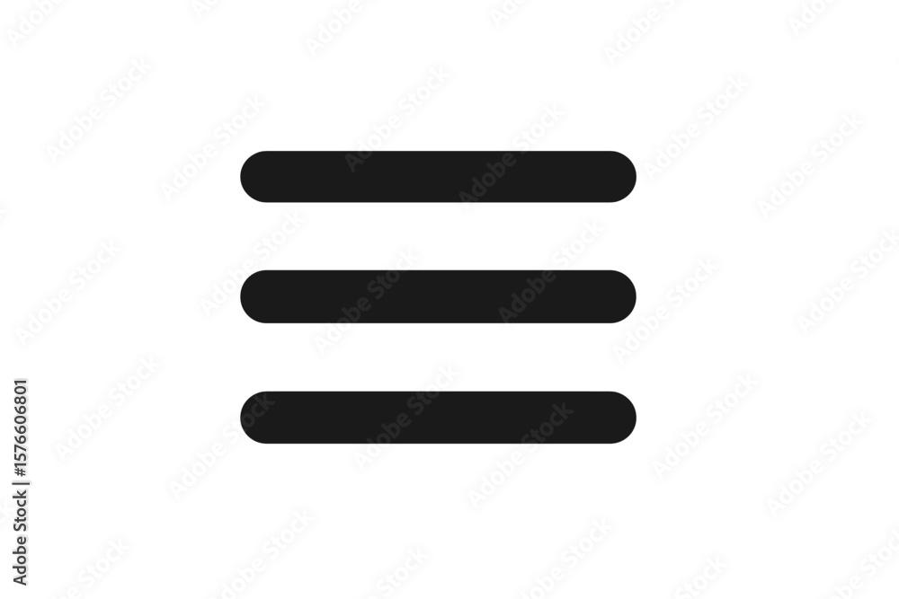 Poster minimalist hamburger menu icon. three horizontal lines. navigation button symbol for mobile app or w