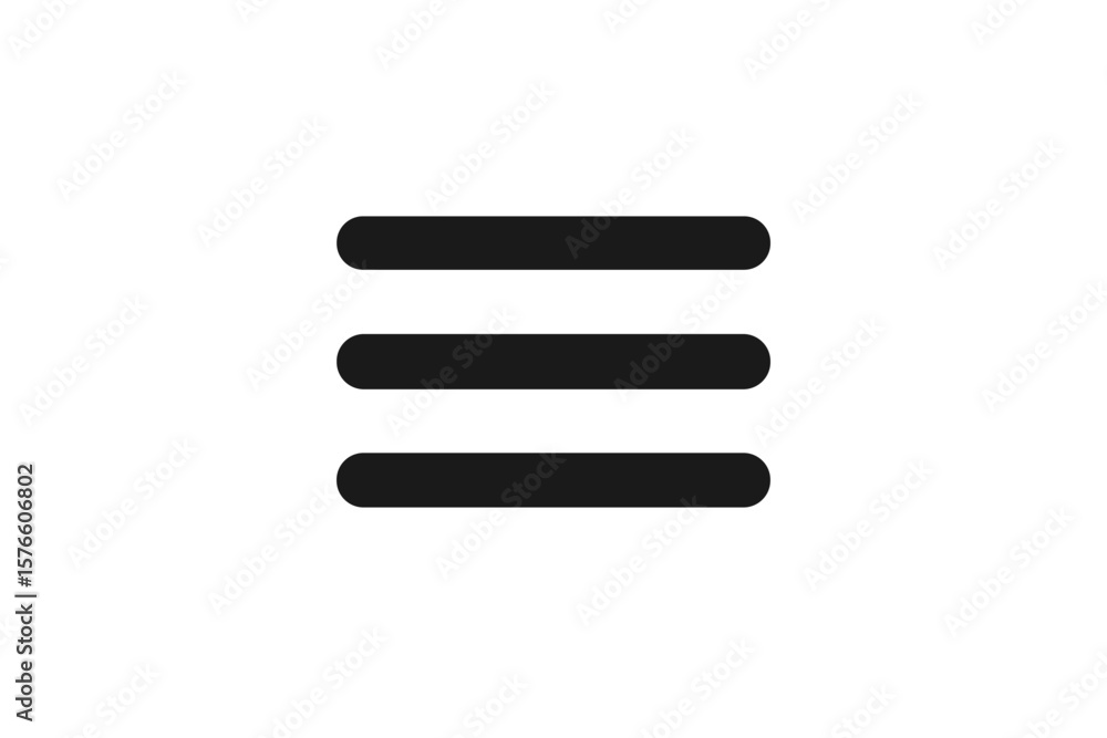 Poster minimalist hamburger menu icon. three horizontal lines. navigation symbol for mobile app or website 