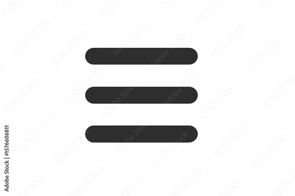 Poster minimalist hamburger menu icon. flat navigation button symbol for mobile app or website ui. modern v