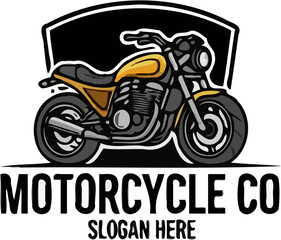 Obraz premium bold retro-style motorcycle logos, each in a badge design, perfect for biker brands or garages. 