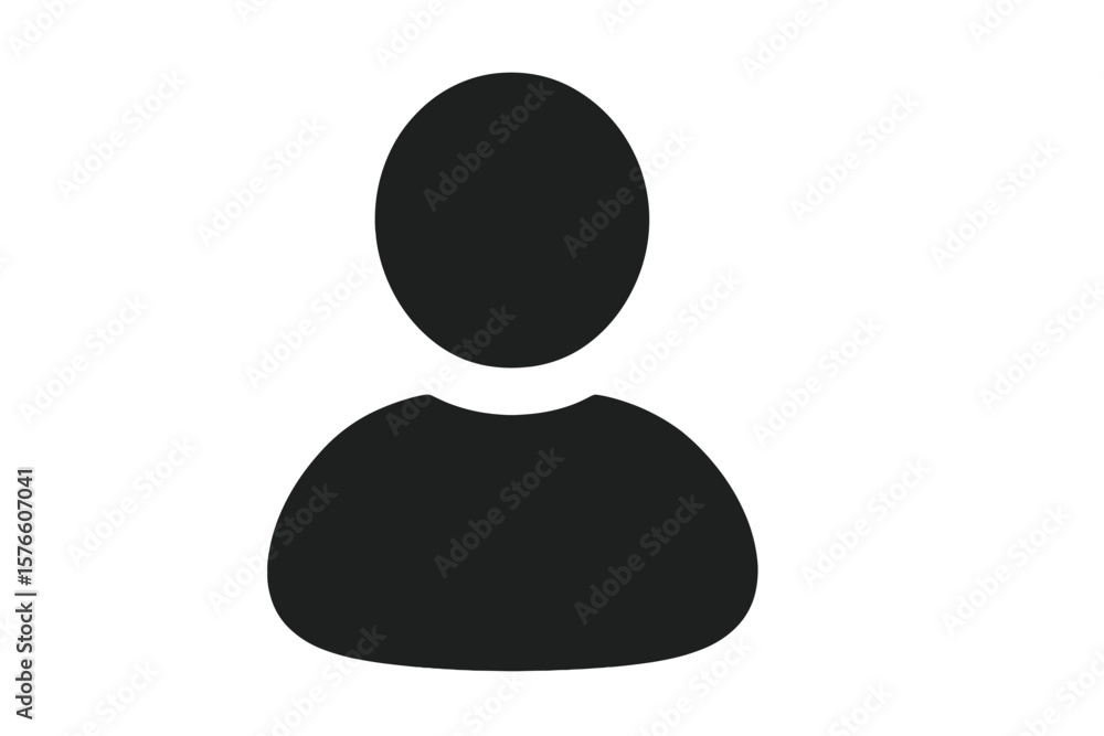 Poster minimalist user profile avatar icon. generic person silhouette. default account symbol. social media
