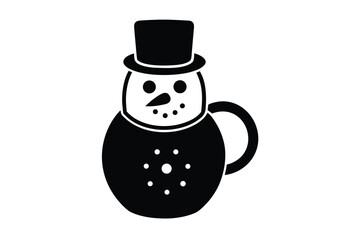 snowman mug vector icon