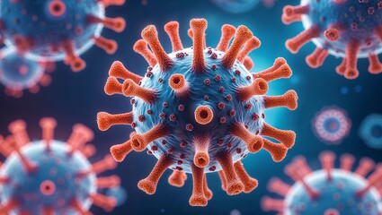 A realistic 3D medical illustration of the corona virus, SARS-CoV-2