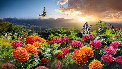 a gardening guide on cultivating lantana to attract butterflies and hummingbirds ai generated