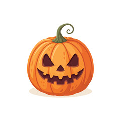 Whimsical Halloween Jack-o'-Lantern: An invitingly spooky cartoon jack-o'-lantern with an endearing, slightly menacing grin, perfect for all your Halloween design needs.