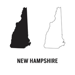 New Hampshire map, united states of america. Flat concept icon symbol vector illustration