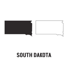 South Dakota State Silhouette - Black SVG Map of South Dakota Shape for Graphic Design and Art Projects
