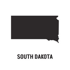 South Dakota State Silhouette - Black SVG Map of South Dakota Shape for Graphic Design and Art Projects