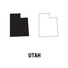 Utah map, united states of america. Flat concept symbol vector illustration