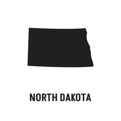 North Dakota Map Black, State Border, United States, US America, Transparent Isolated, Variations