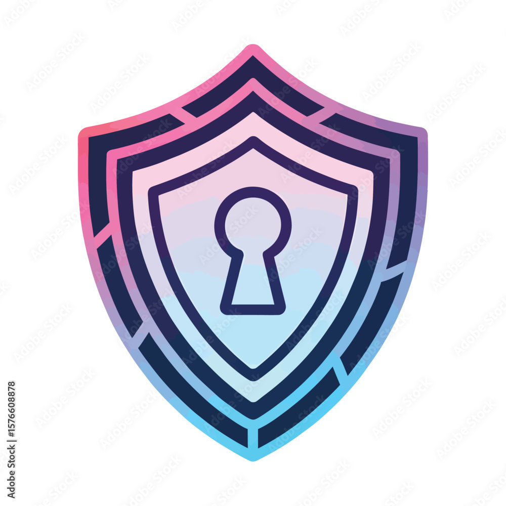 Poster digital shield: a visually compelling graphic of a shield, symbolizing digital security and protecti