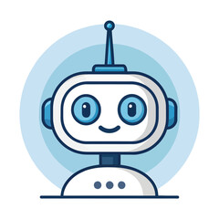 Obraz premium Friendly Robot Icon: A cheerful robot design with a modern and approachable aesthetic, Perfect for conveying themes of innovation and technological advancement.