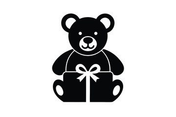 teddy bear gift vector icon