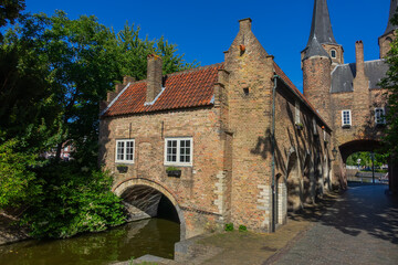 Eastern Gate (Oostpoort) in Delft, is an example of Brick Gothic northern European architecture...