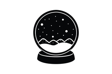 winter snow globe vector icon
