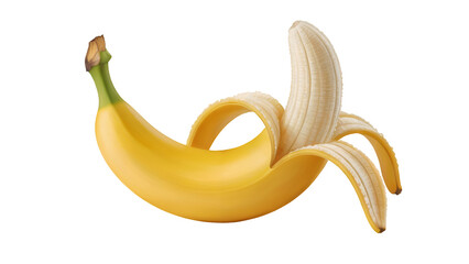 Single Freshly Peeled Banana - Product Shot Illustration